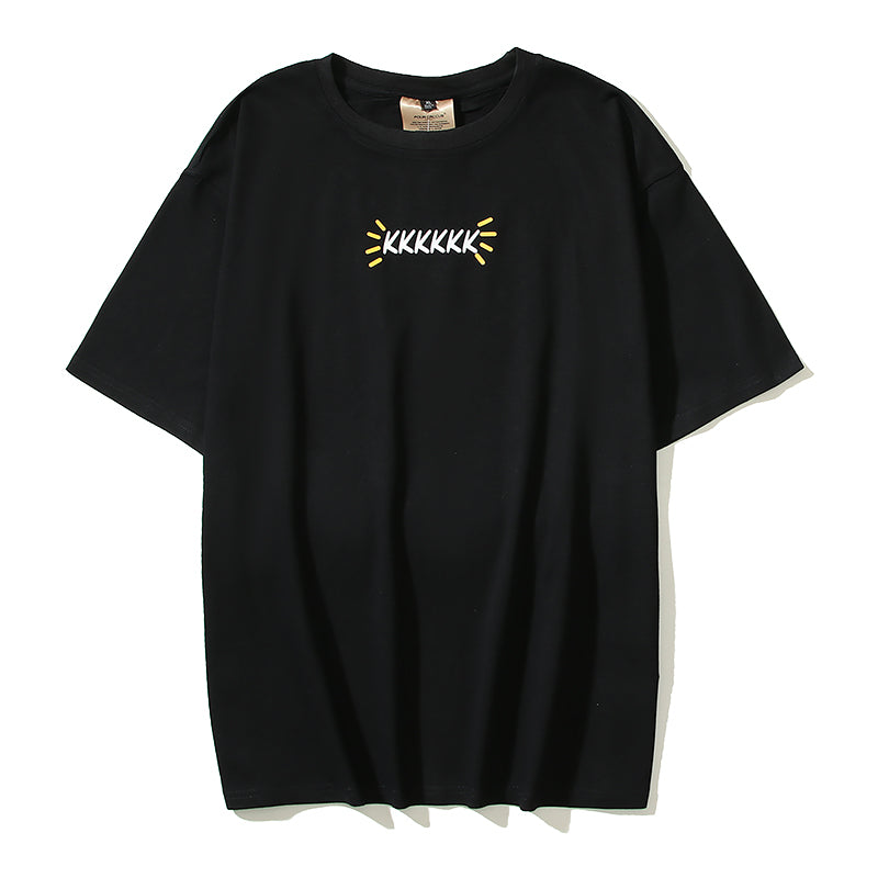 2023 Summer Cotton Men's Oversize Letter Print T-Shirt