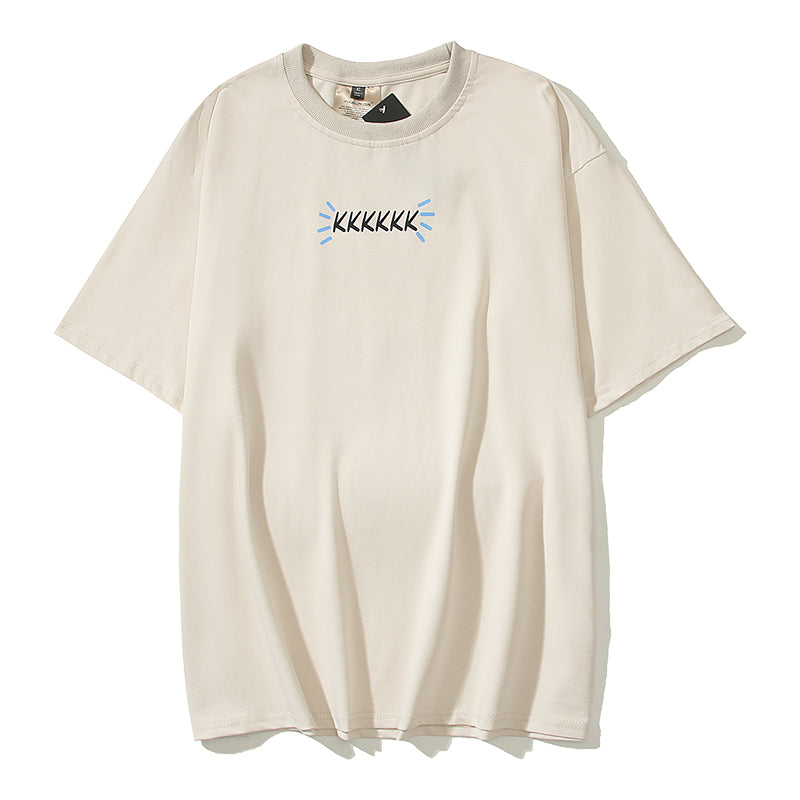2023 Summer Cotton Men's Oversize Letter Print T-Shirt